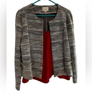 Black and White Textured Jacket with tints of orange!